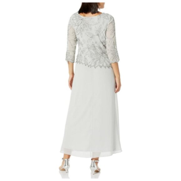 **J Kara** Women's Boat Neck Asymmetrical Beaded Dress 18 NWT - Picture 2 of 5